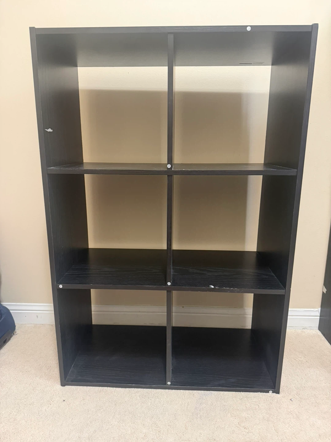 Black 6-Cube Storage Shelf