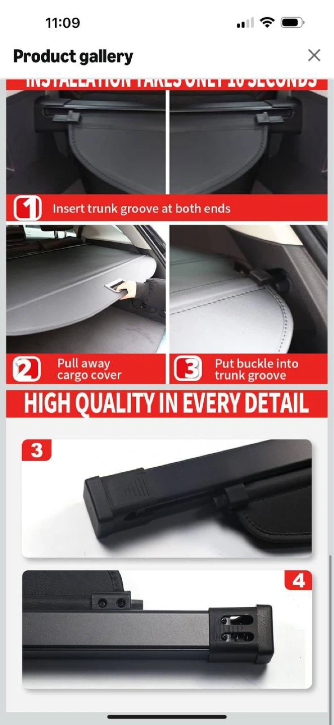 Cargo Cover for Chevrolet Equinox & GMC Terrain 2018-2026 🔥 - photo 4
