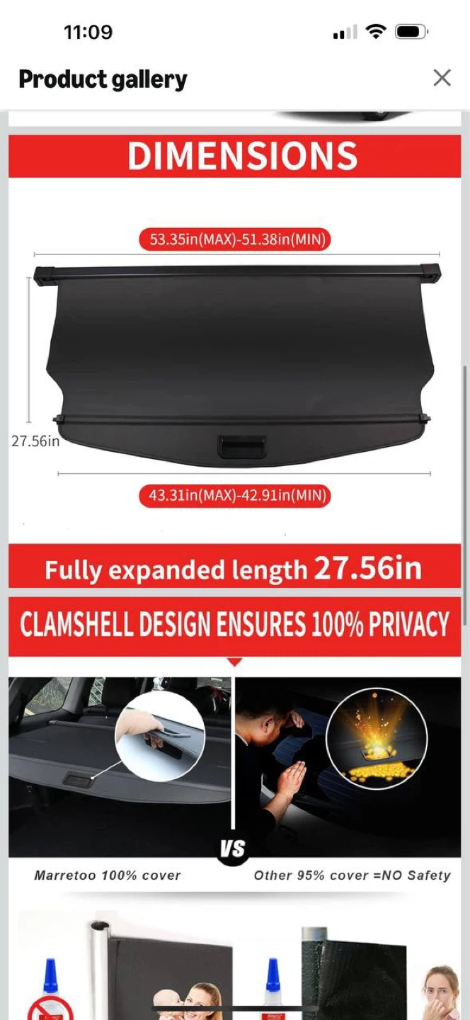 Cargo Cover for Chevrolet Equinox & GMC Terrain 2018-2026 🔥 - photo 2