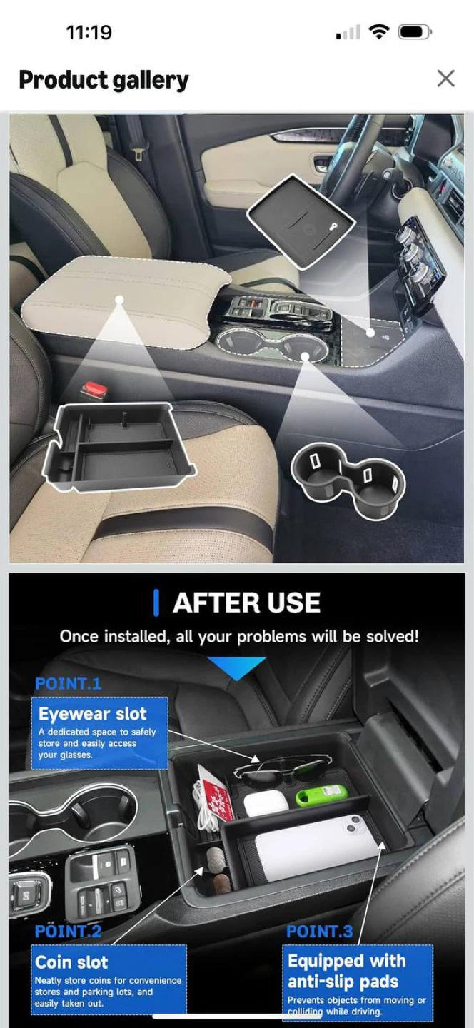 SXCY Center Console Organizer Set for Honda Passport 2026+ 🔥