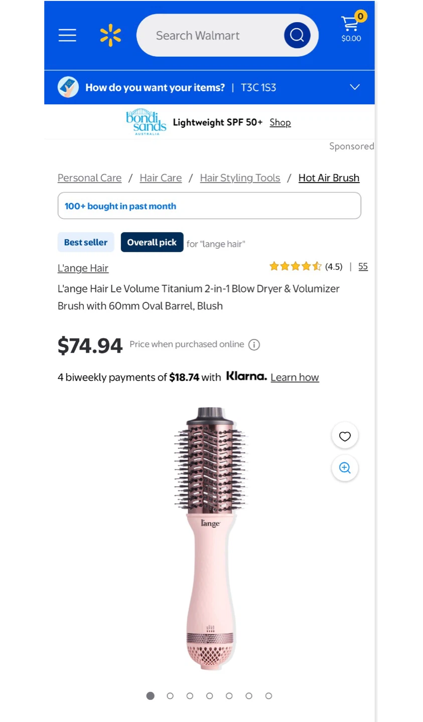 L'ange Le Volume 60mm 2-in-1 Titanium Brush Dryer, Blush - photo 2