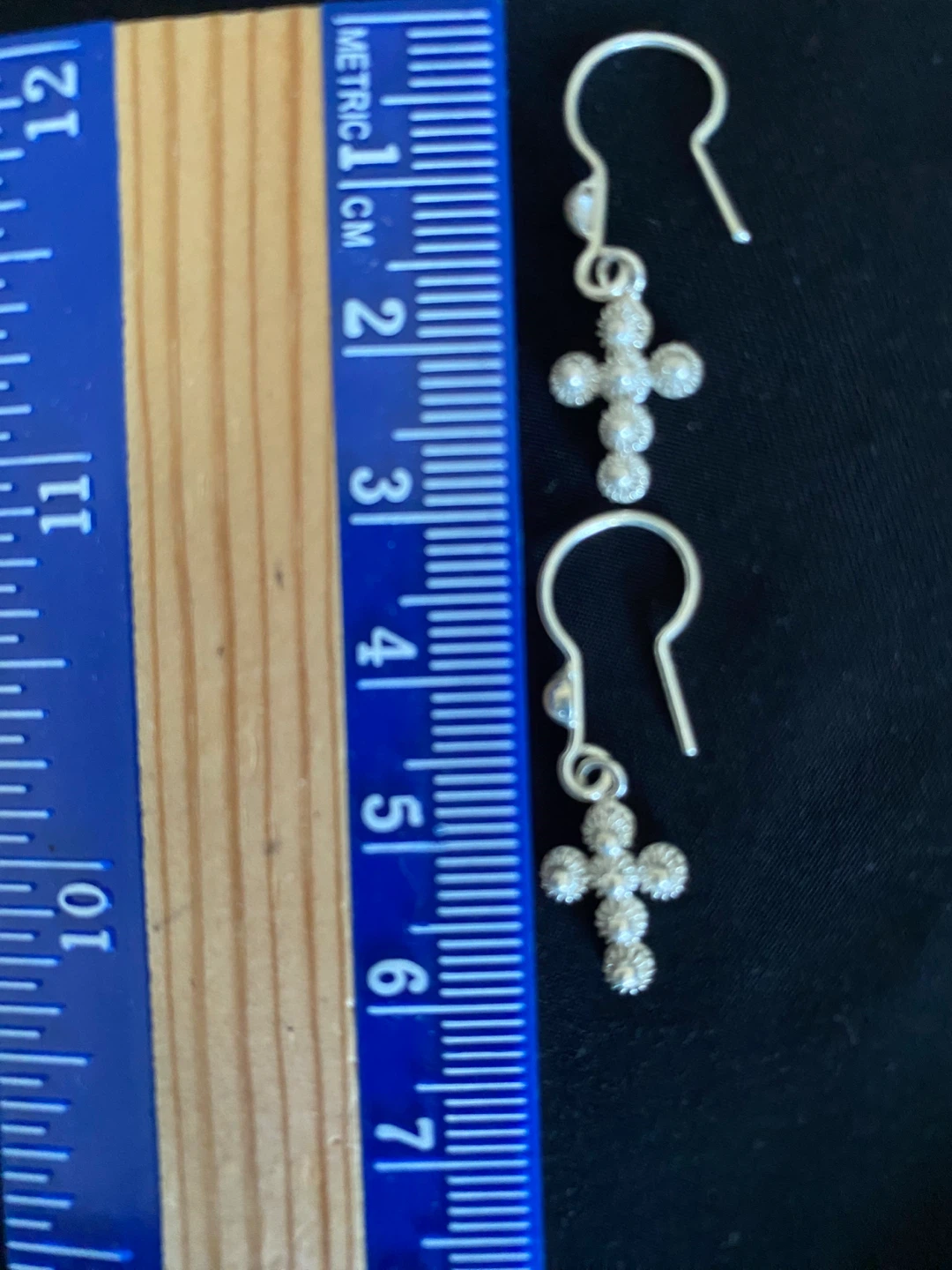 Silver Cross Dangle Earrings - photo 5