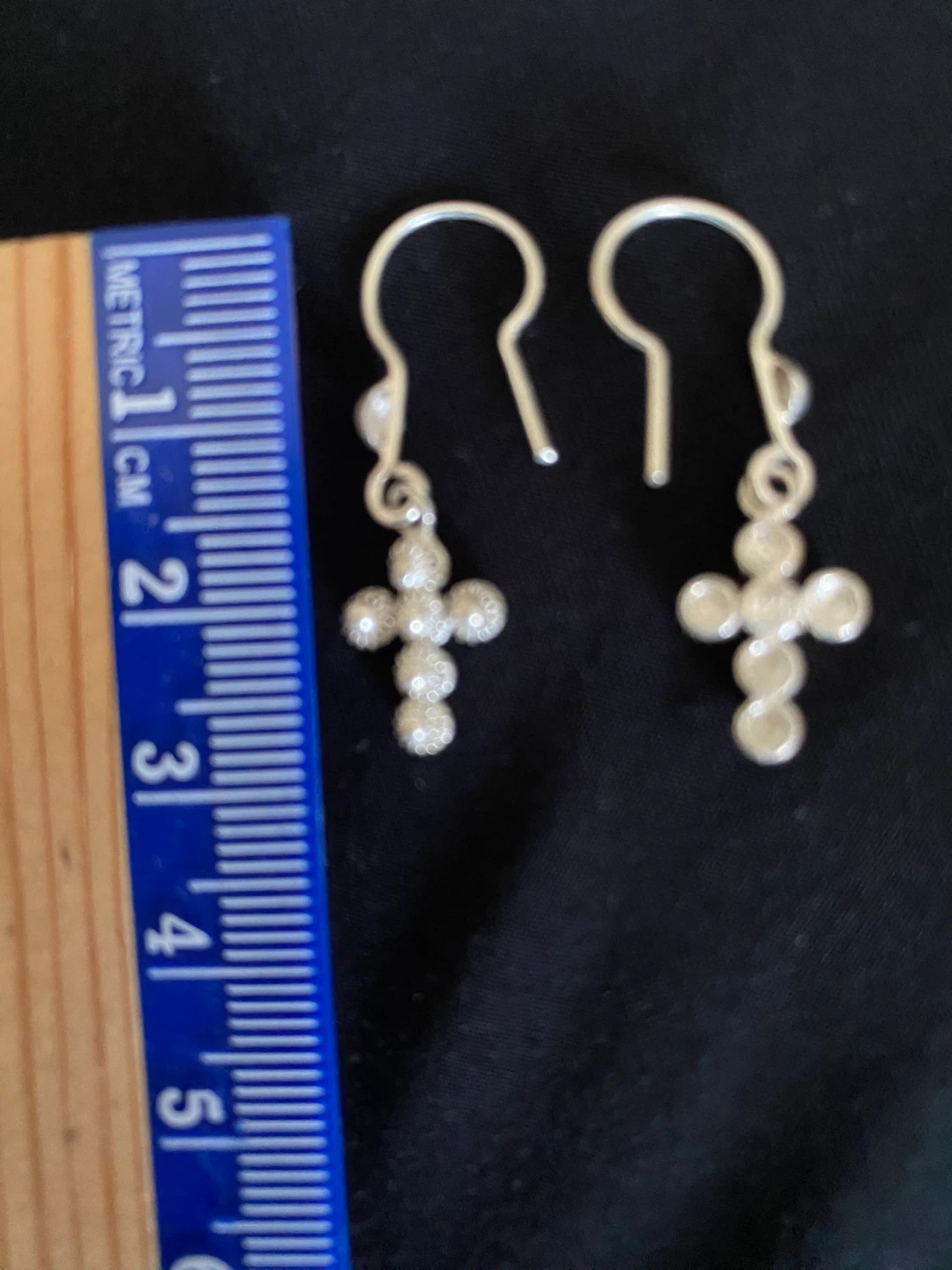 Silver Cross Dangle Earrings - photo 4
