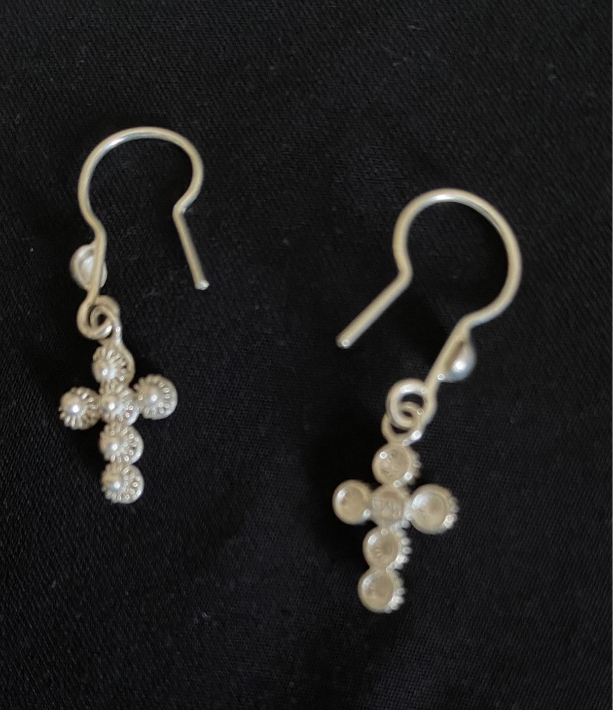 Silver Cross Dangle Earrings - photo 3