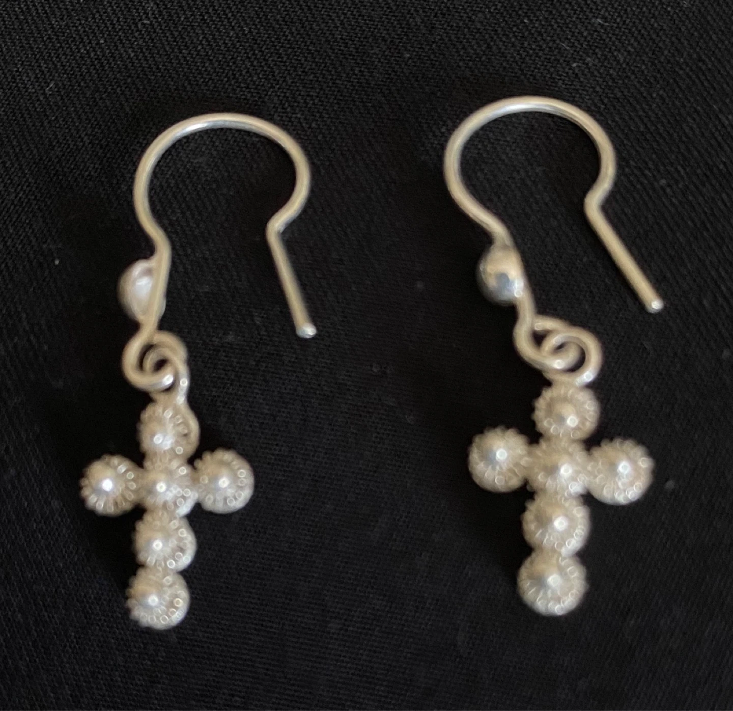 Silver Cross Dangle Earrings - photo 2