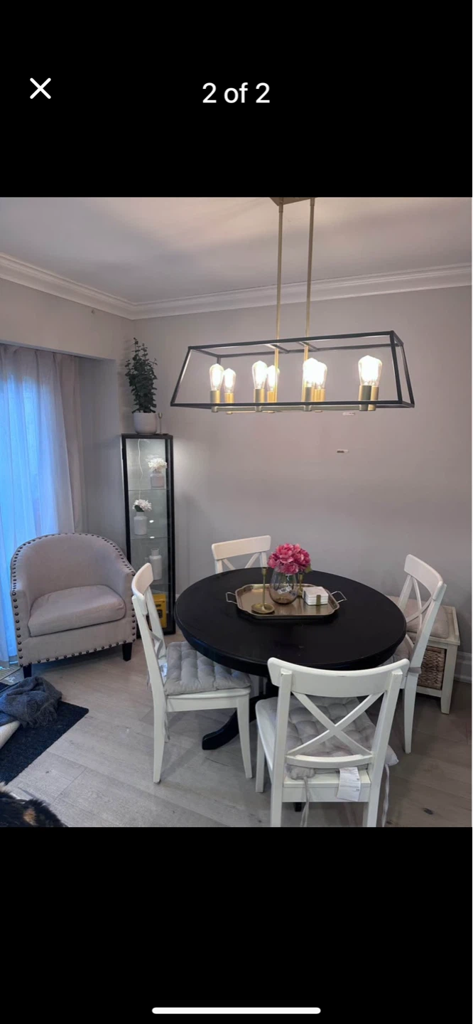 Black Round Pedestal Dining Table - photo 2