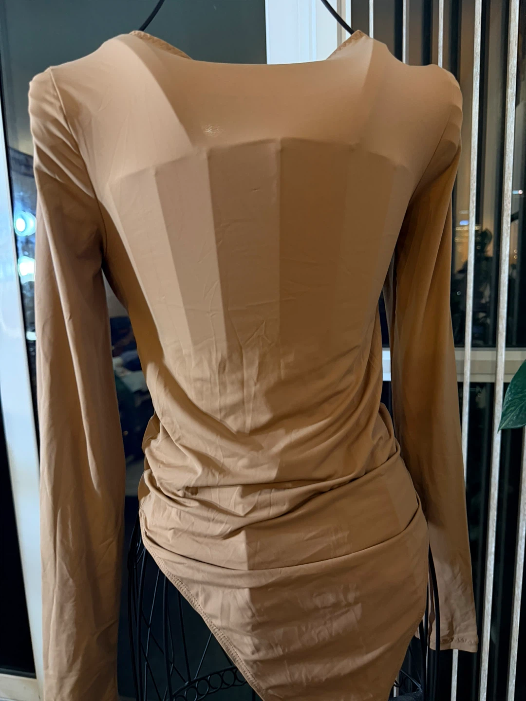 Zara Long Sleeve Bodysuit - Tan - Size M - photo 3