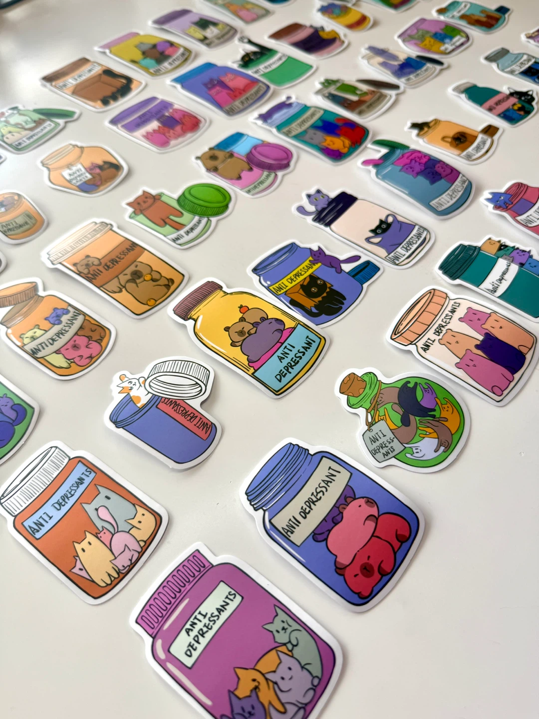 Anti Depressant Cat Stickers 50 pieces - photo 2