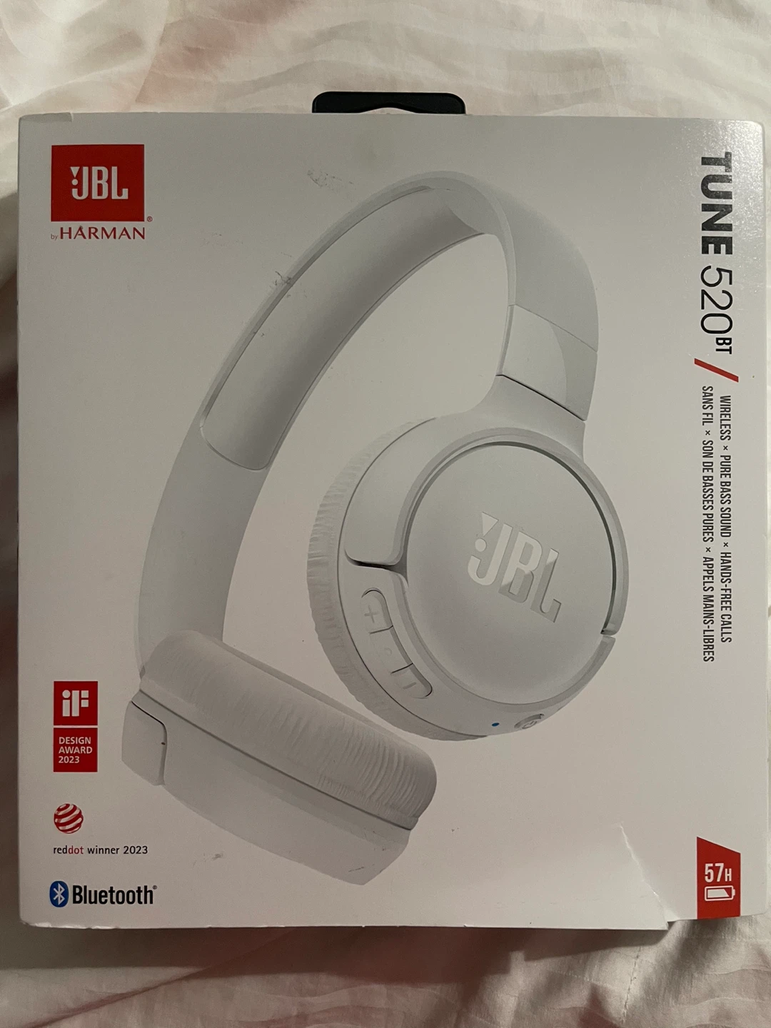 NEW! JBL Tune 520BT Wireless On-Ear Headphones - White - photo 2