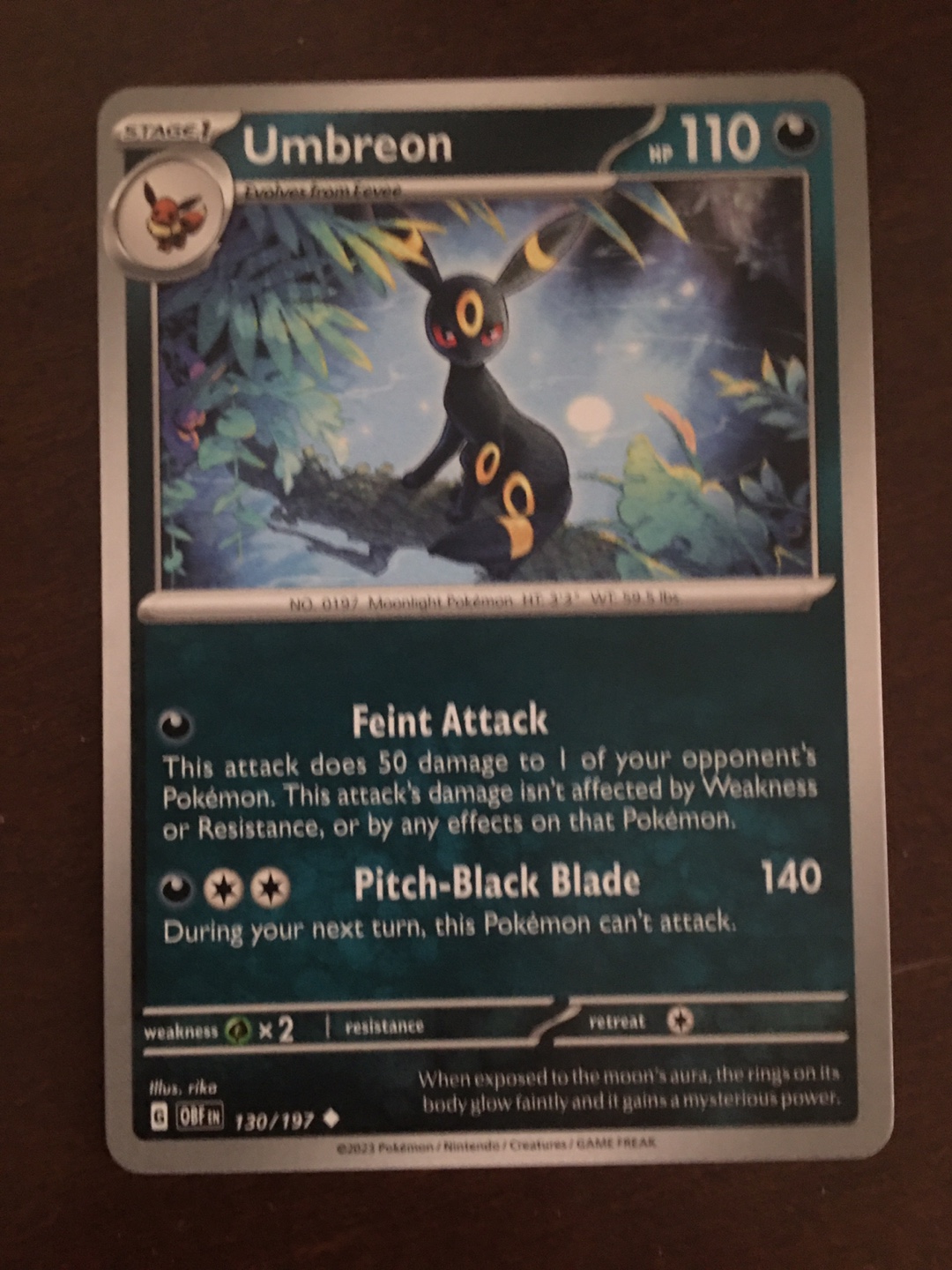 Umbreon Pokémon Card 130/197