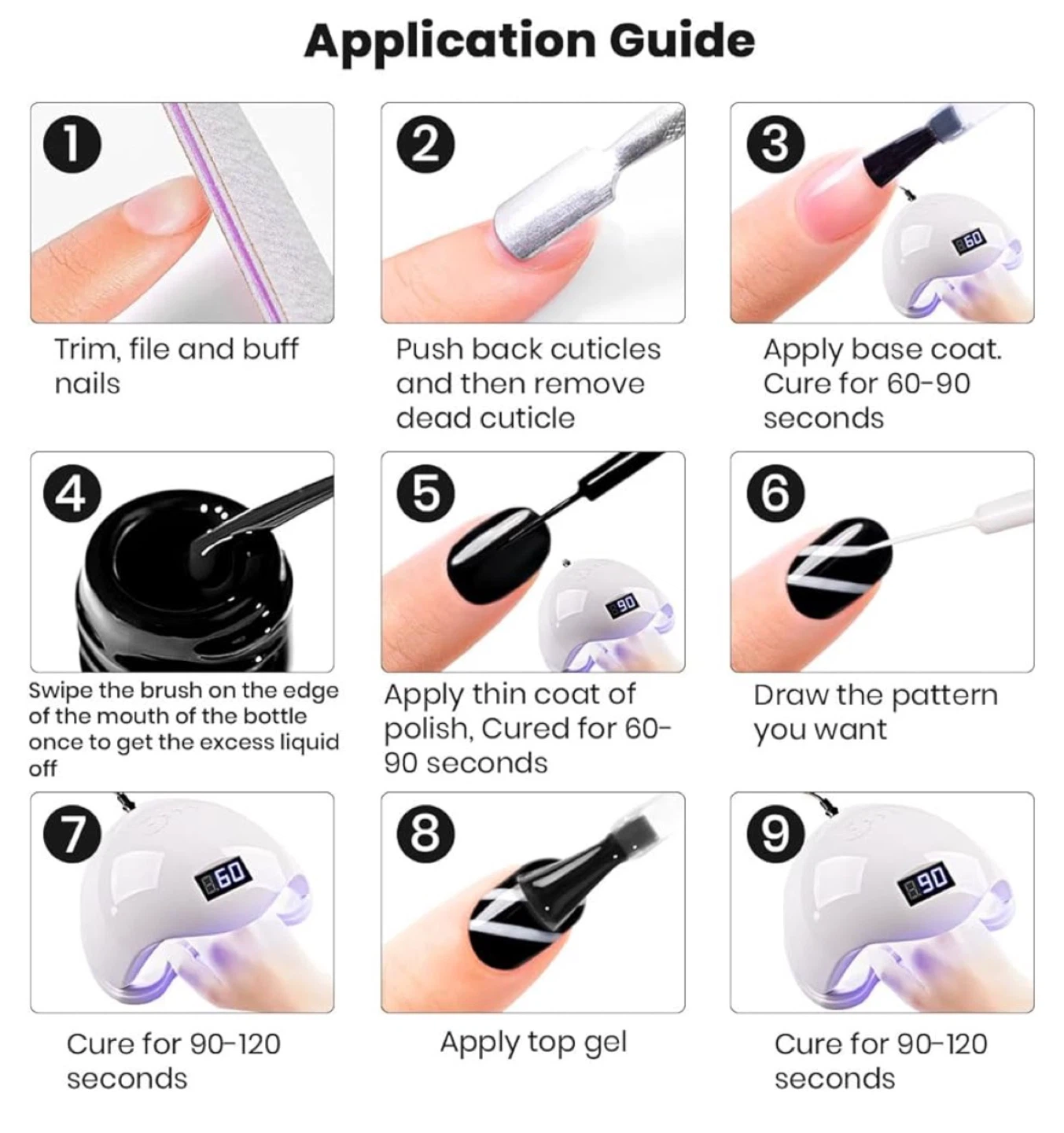 Mobray Nail Art Gel (Pure Black & Pure White) - photo 5