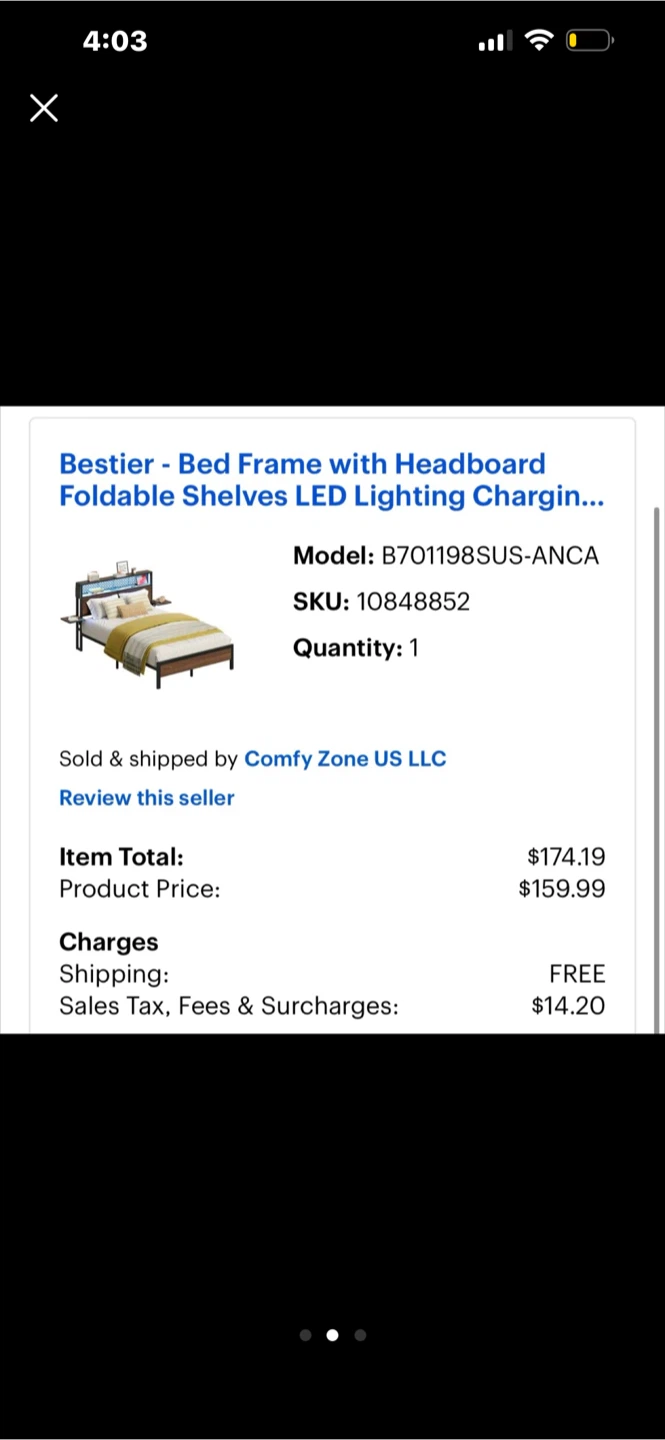 Brand Bestier Bed Frame Still In Box - photo 3