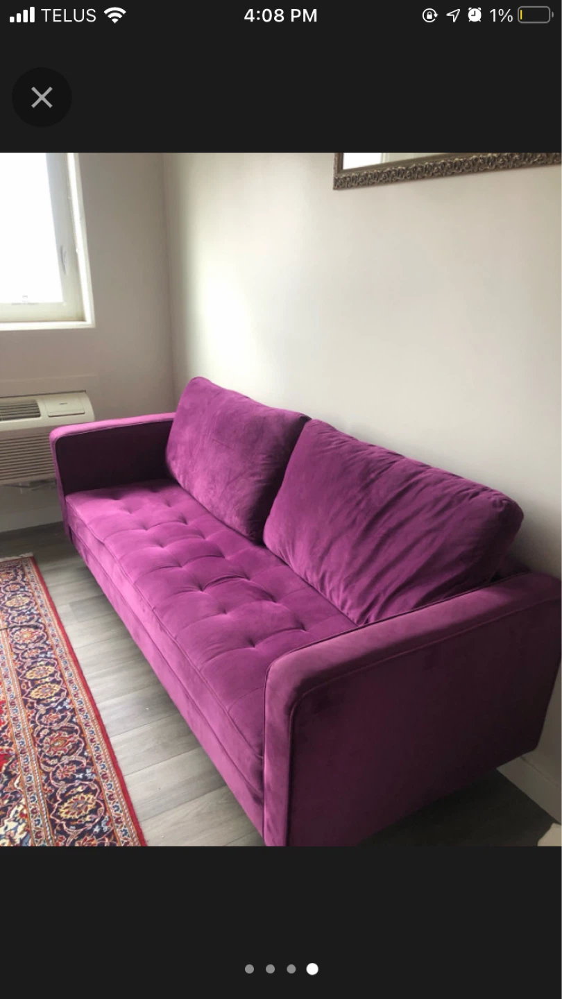 Purple Velvet Sofa