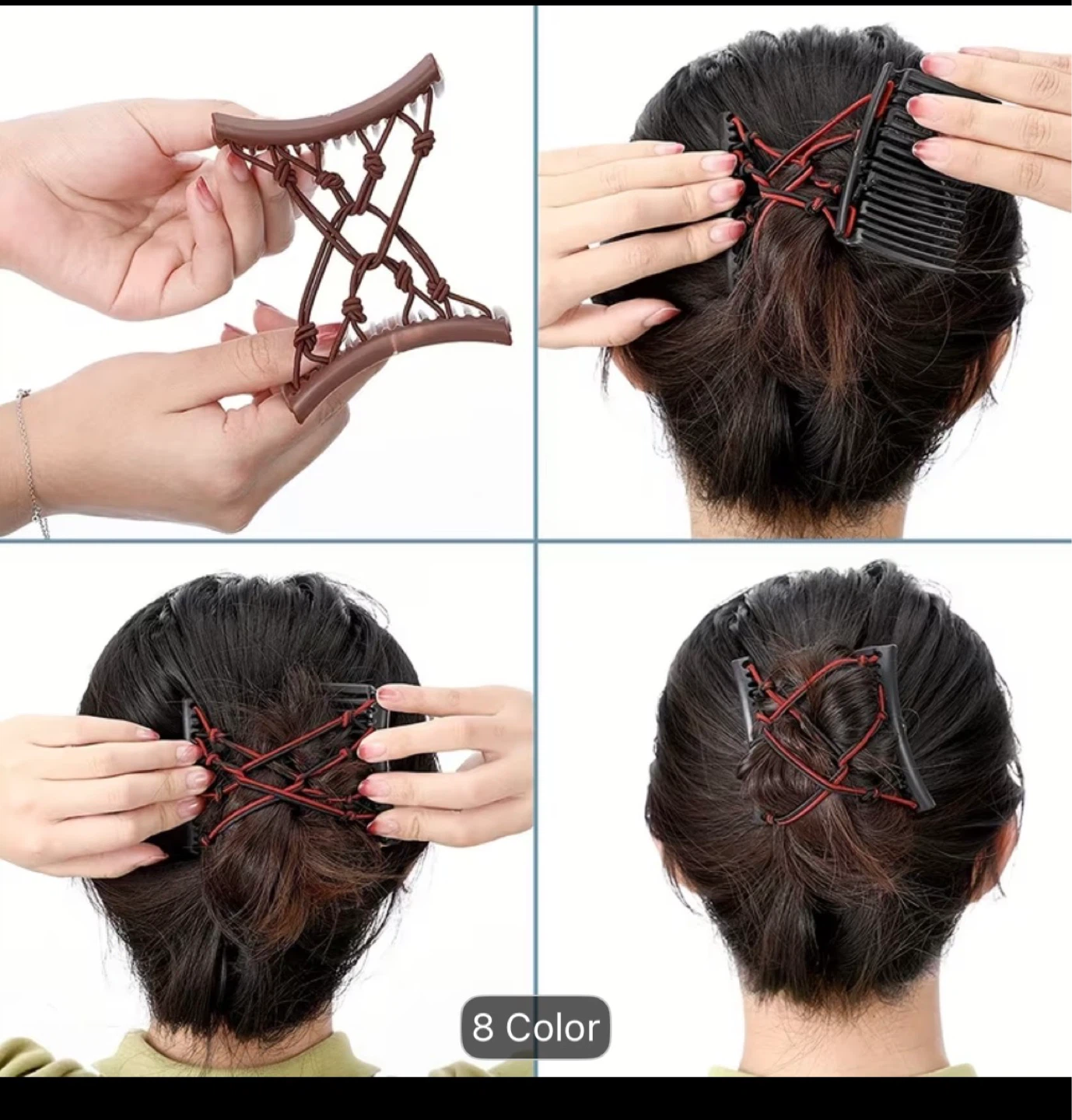 Brown Vintage Hair Comb Elastic Hair Accessory - photo 2