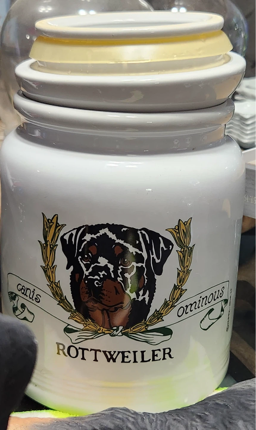 Rottweiler Dog Figurines (Set of 7) + cookie jar