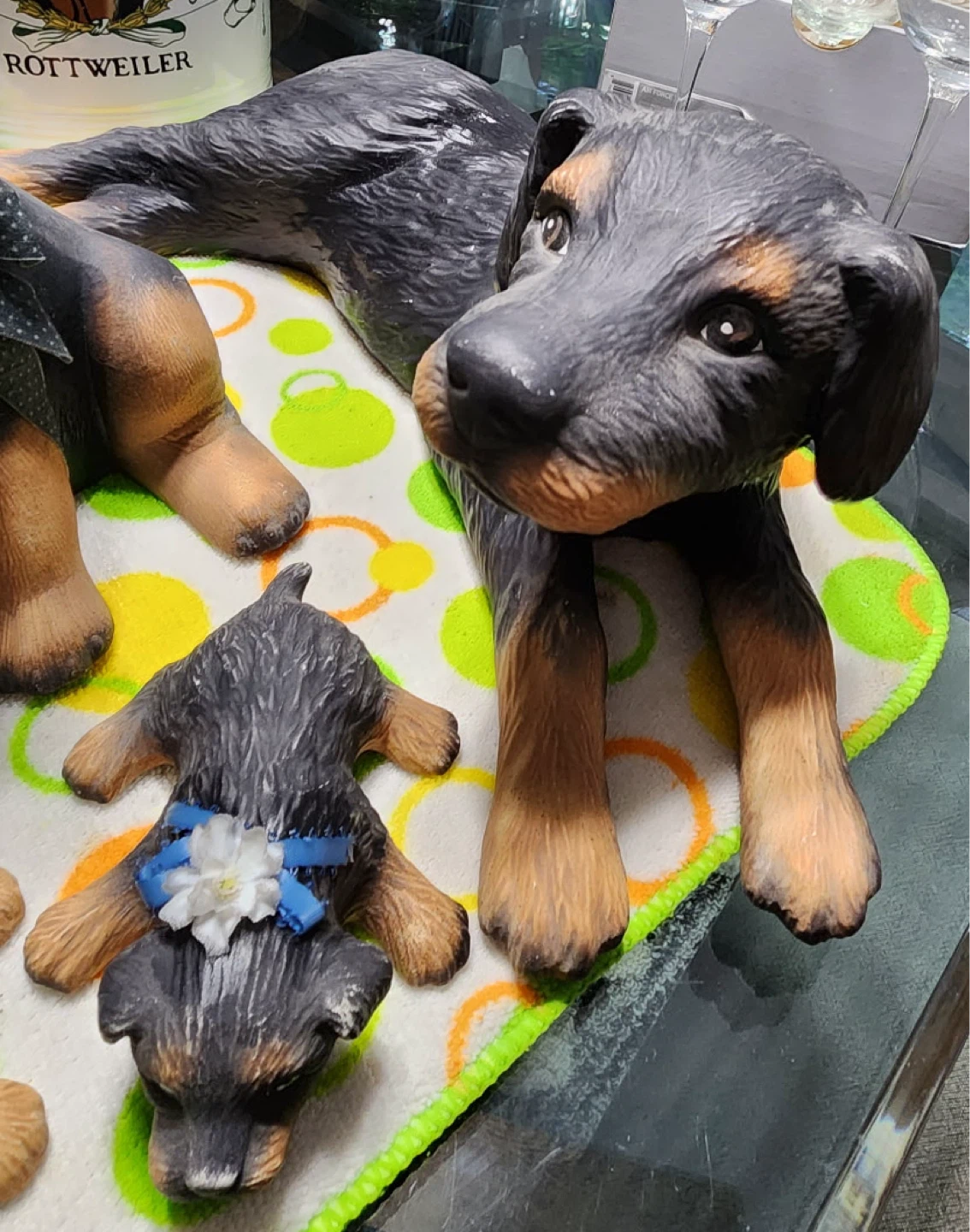 Rottweiler Dog Figurines (Set of 7) + cookie jar - photo 2