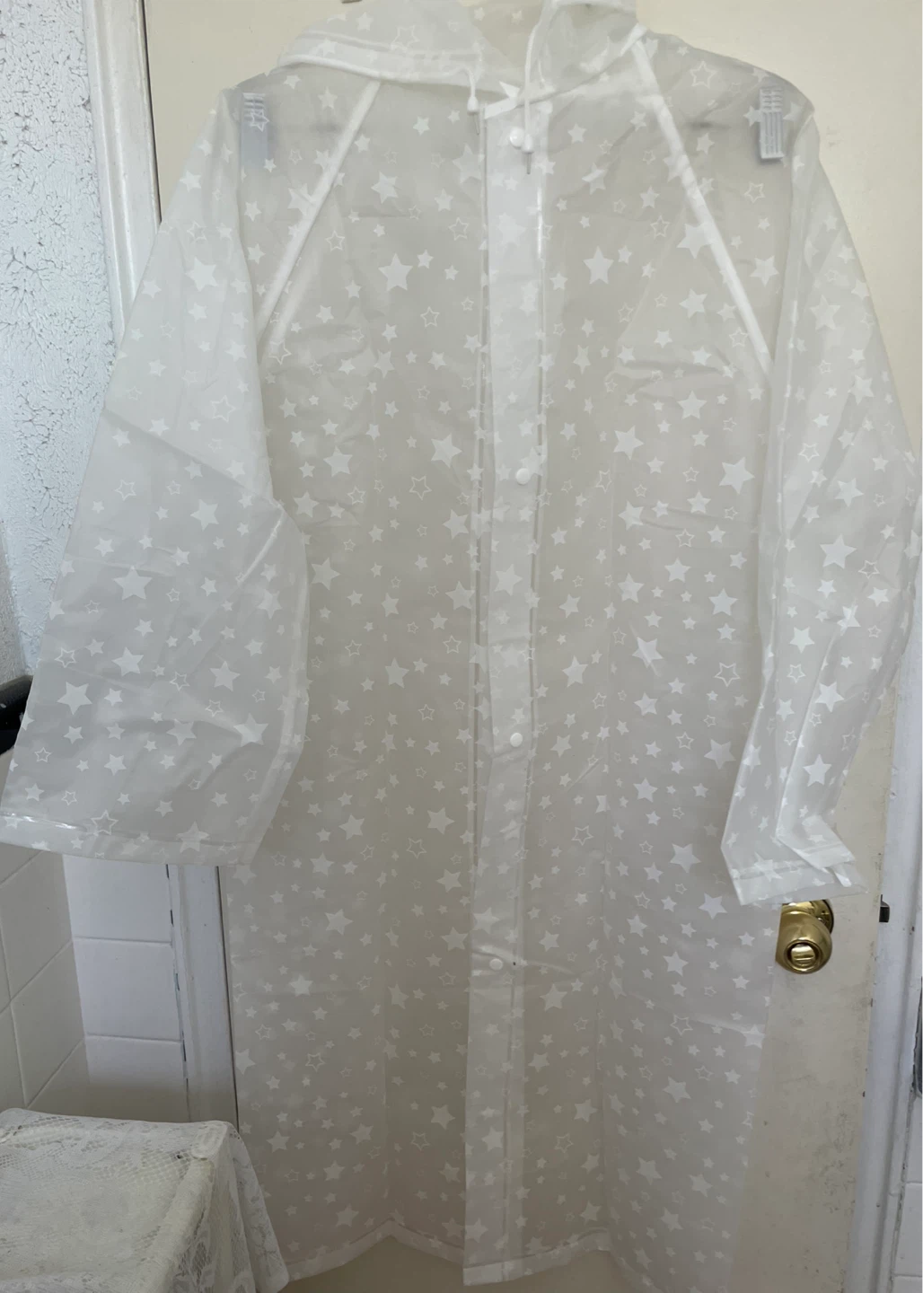 Clear Star Print Raincoat and Tote Bag Set