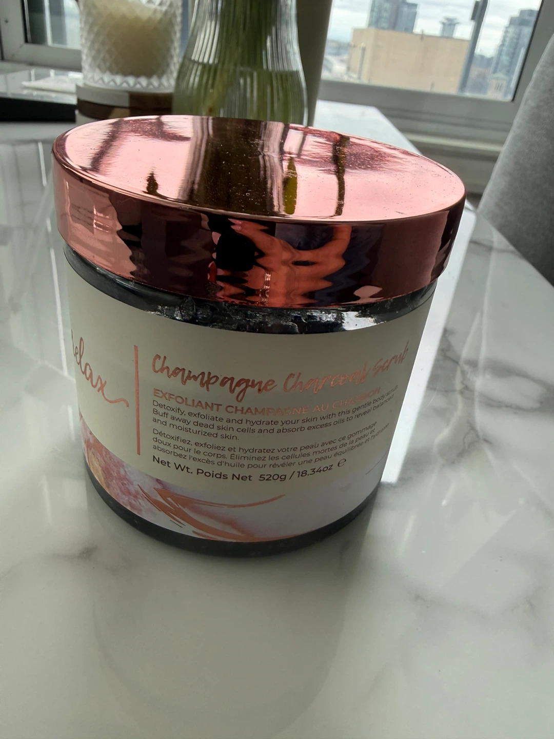 New Relax Champagne Charcoal Body Scrub 520g