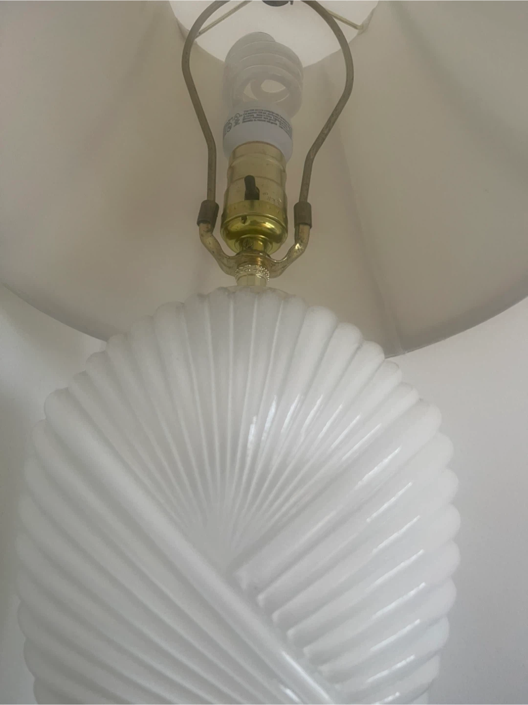 Table Lamp - White Swirl Ceramic - photo 2