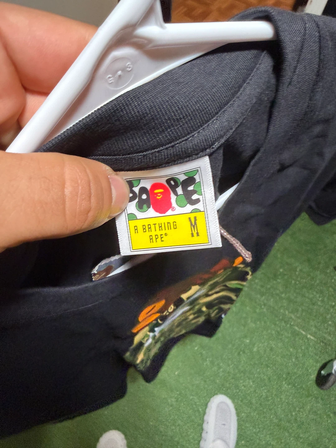 A Bathing Ape BAPE Black Camo Ape Head T-Shirt Size M - photo 2