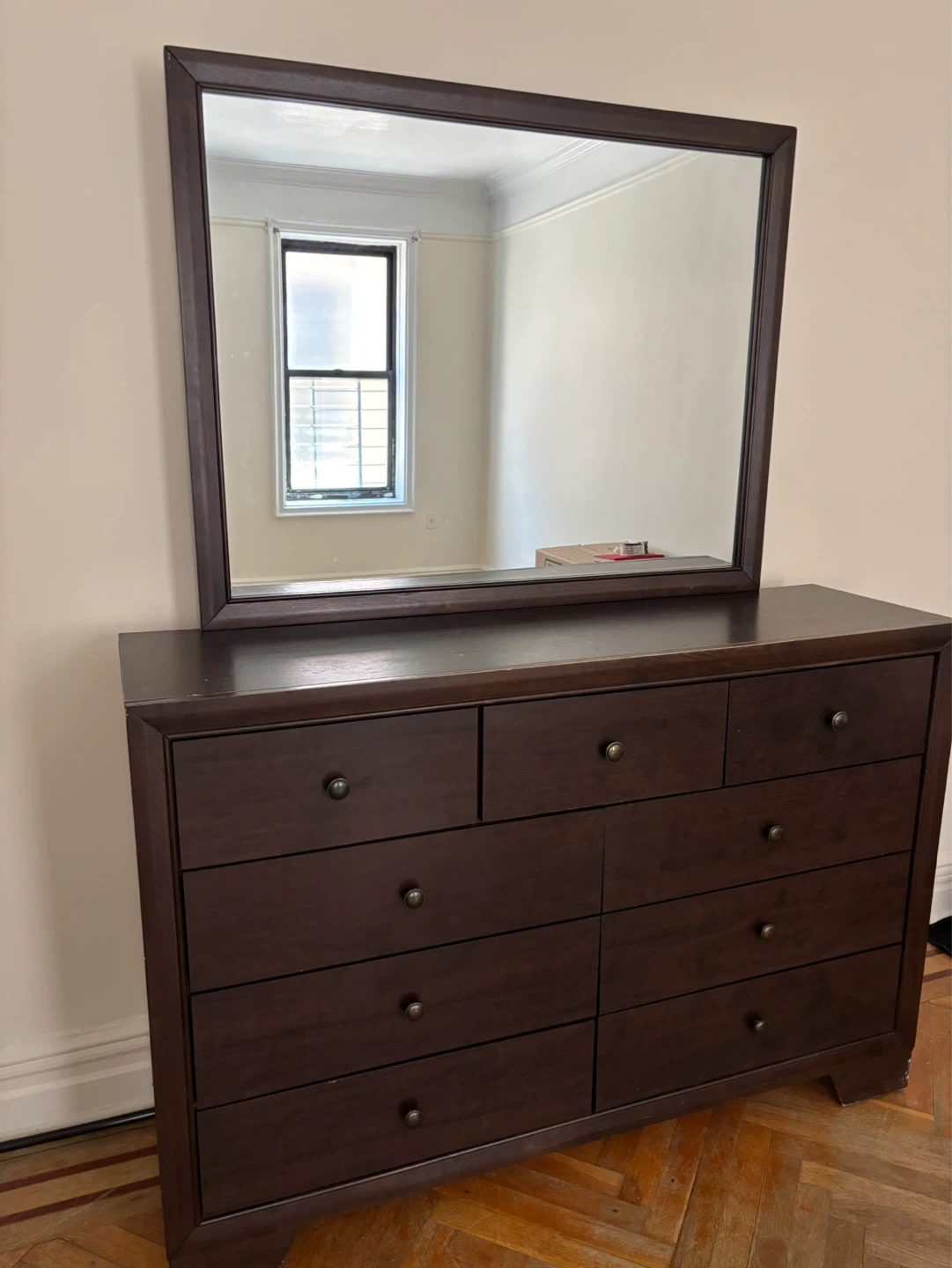 Dark Wood Dresser with Mirror - photo 3
