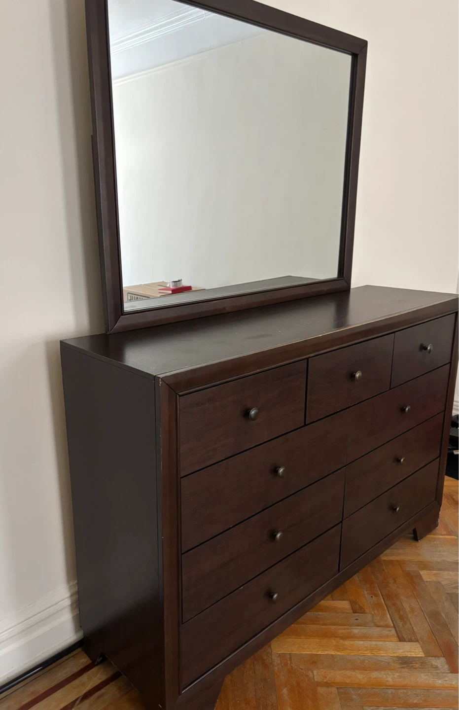 Dark Wood Dresser with Mirror - photo 2