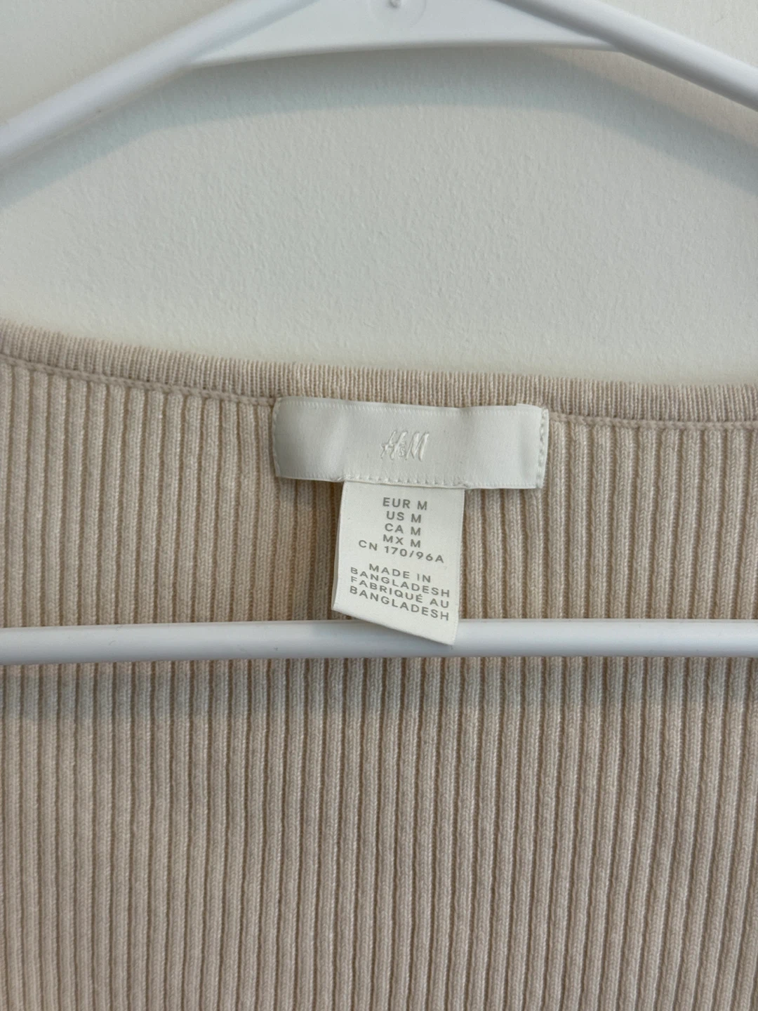 H&M Ribbed Button-Up Cardigan - Cream size M - photo 3