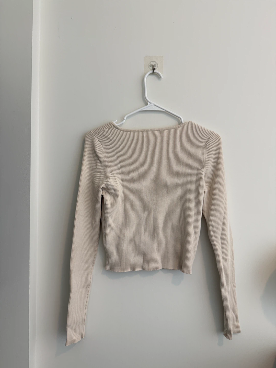H&M Ribbed Button-Up Cardigan - Cream size M - photo 2