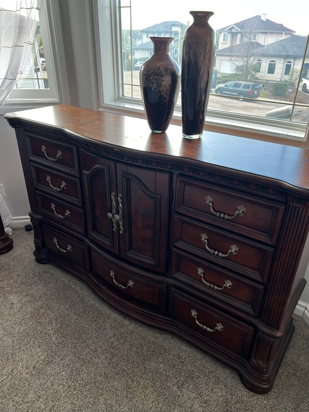 Wooden Dresser and  2 Nightstand Set