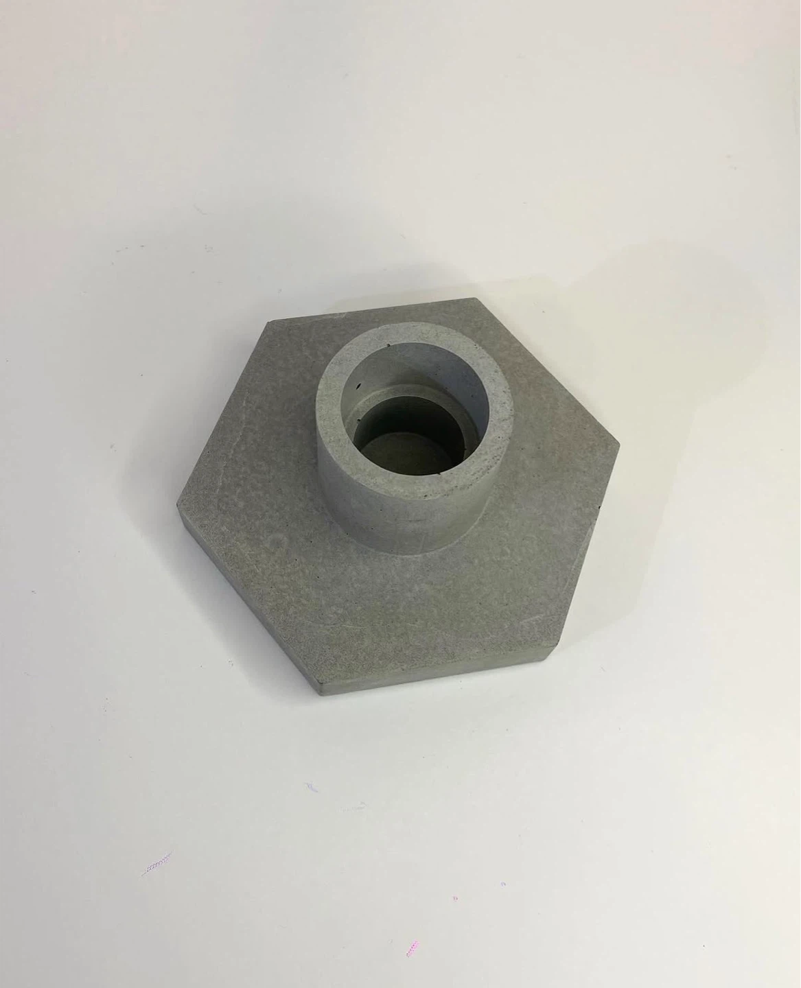 Concrete Hexagon Candle Holder - photo 2