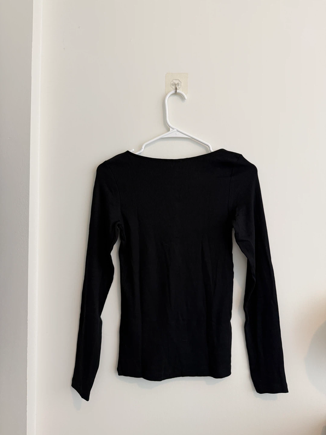 H&M Black Long Sleeve Henley Shirt - Black size M - photo 2