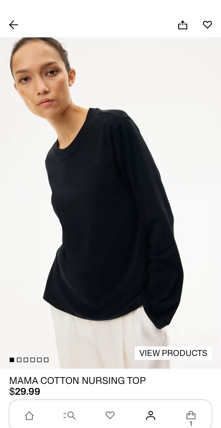 Black H&M Mama Cotton Nursing Top - photo 2
