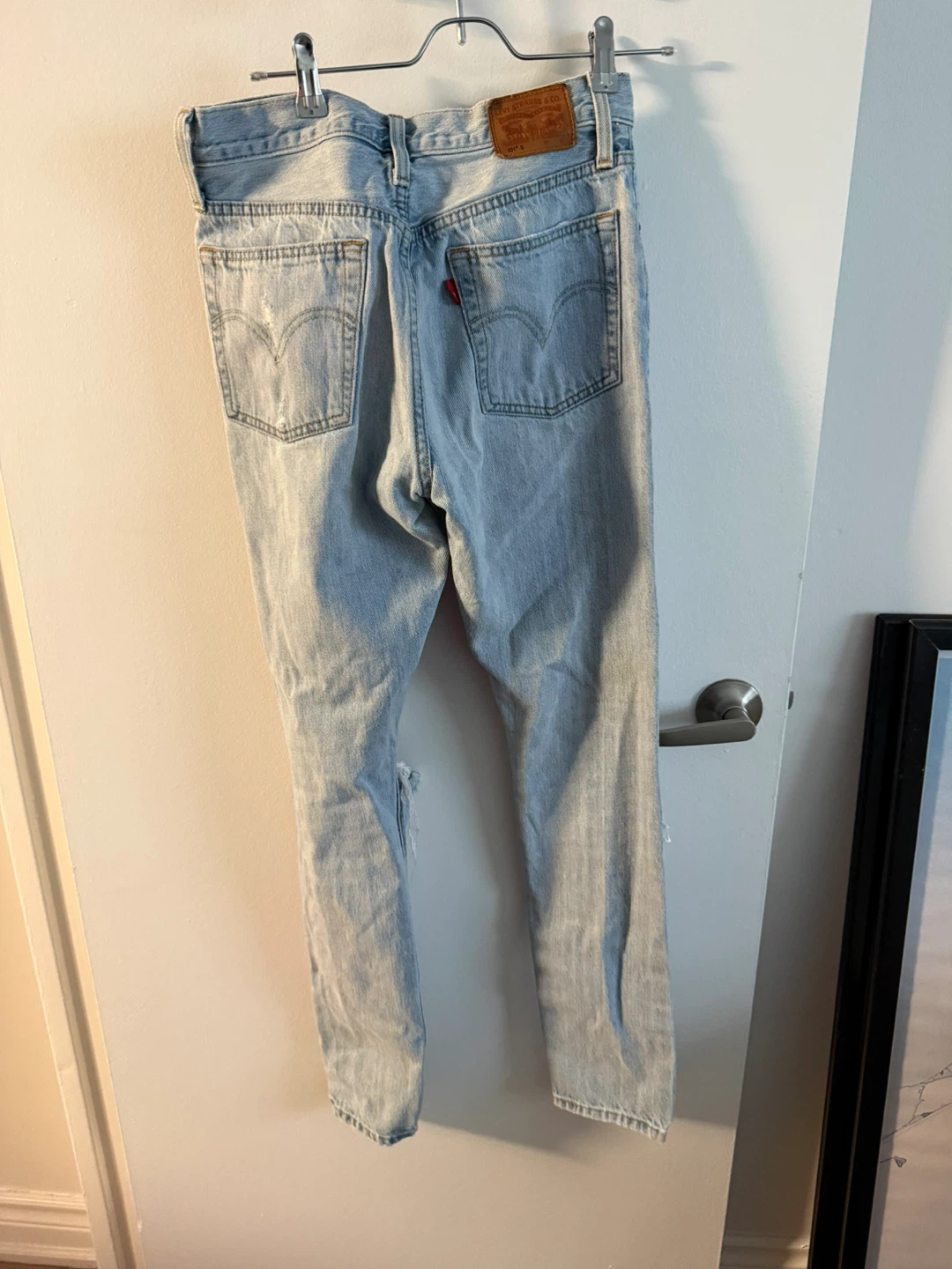 Levi's 501 Jeans Light Wash Distressed Denim - photo 2