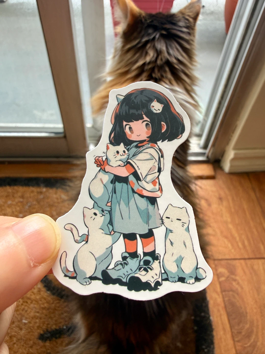 Anime Girl with Cats Stickers 50 pieces - photo 4