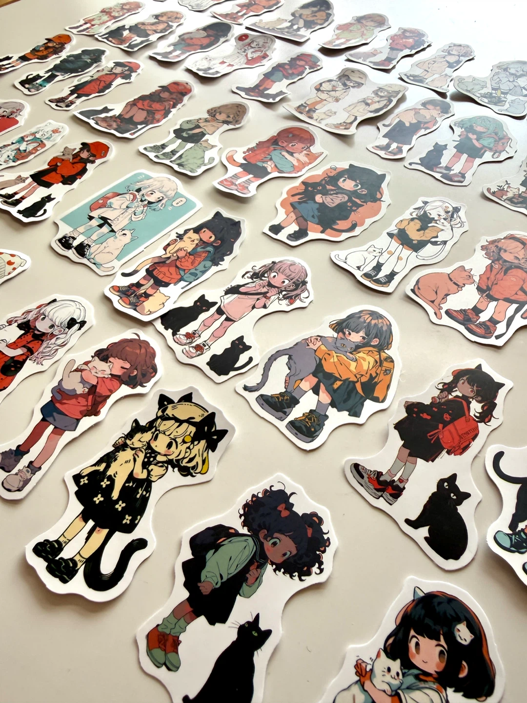 Anime Girl with Cats Stickers 50 pieces - photo 3