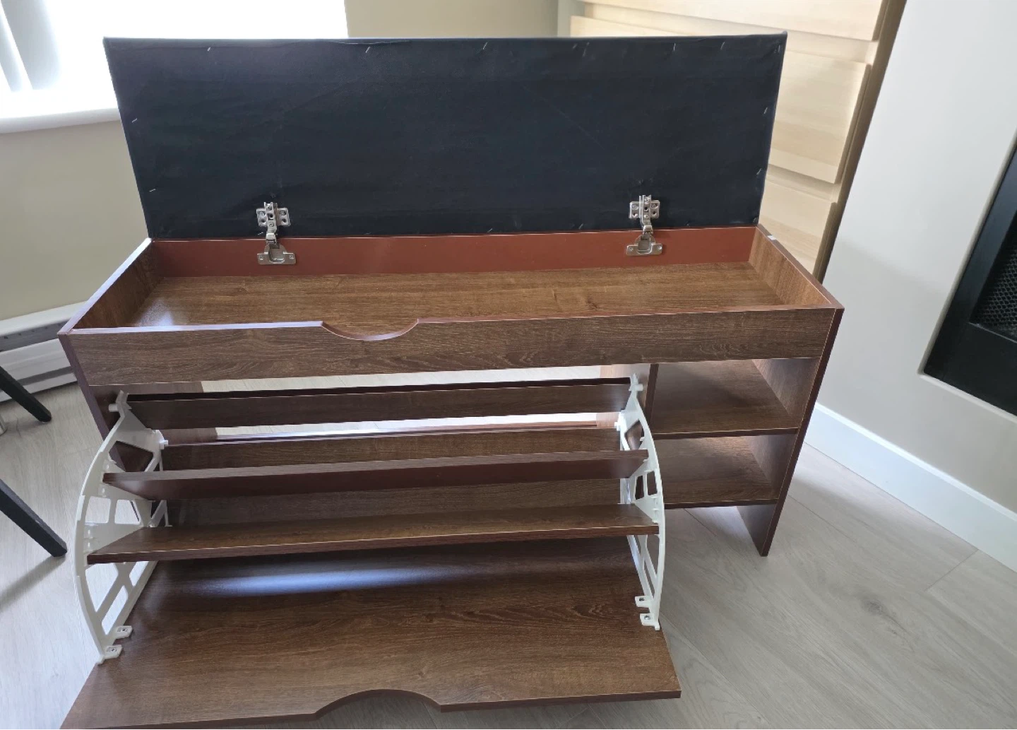 Wooden Shoe Cabinet Storage with Bench - photo 2