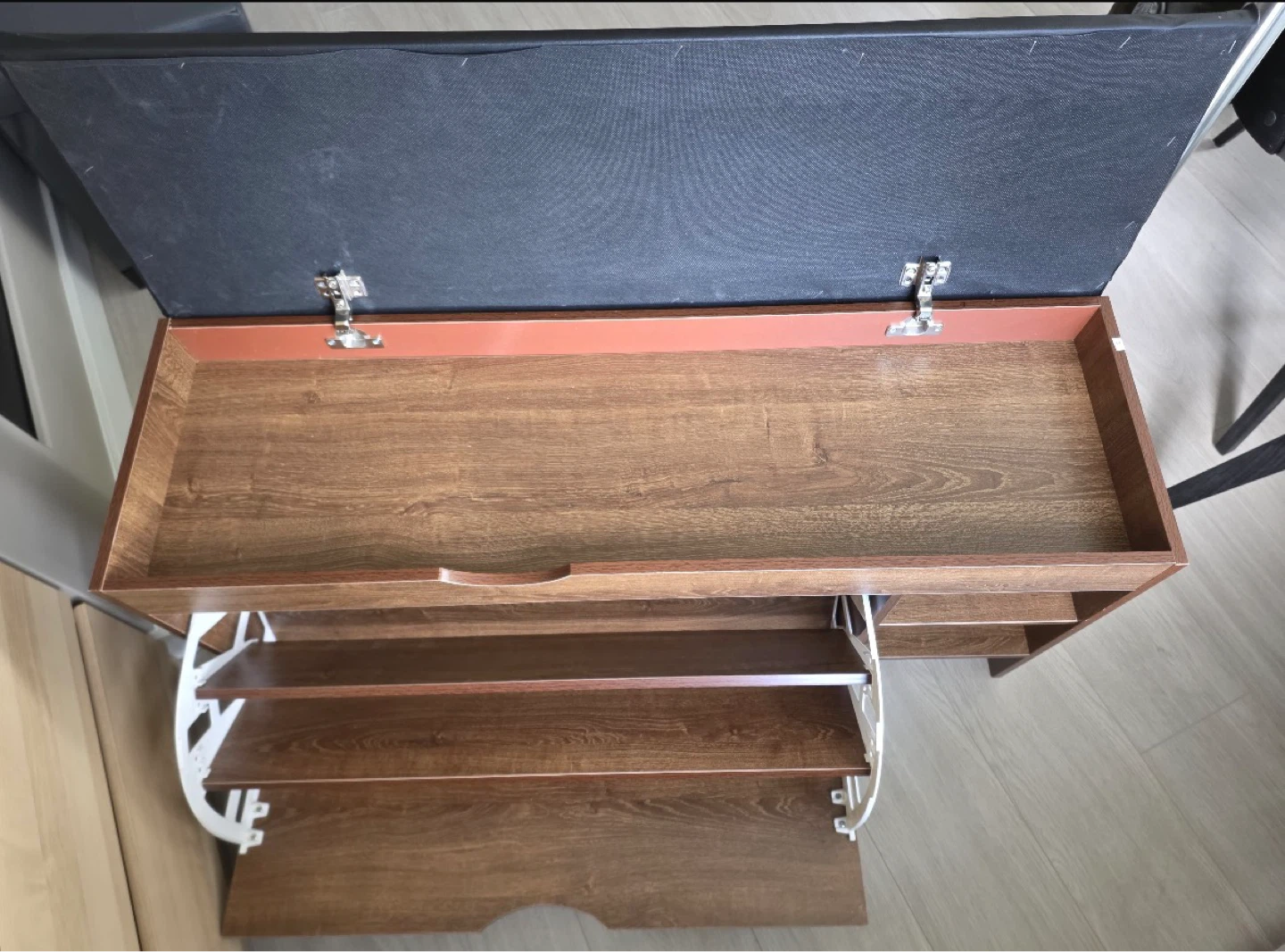 Wooden Shoe Cabinet Storage with Bench - photo 3