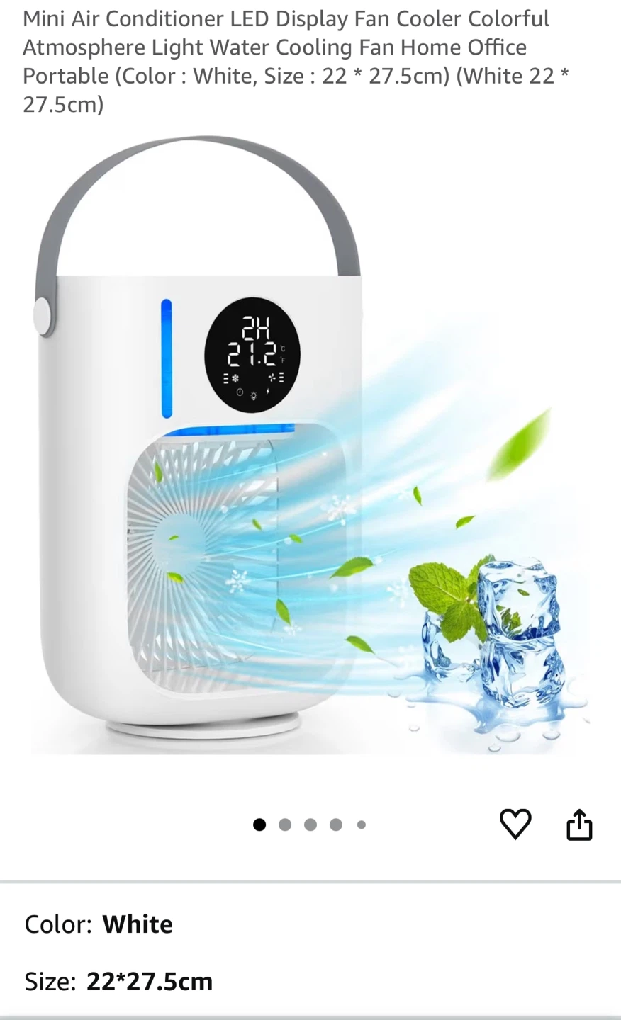Portable Mini Air Conditioner Fan Cooler - White