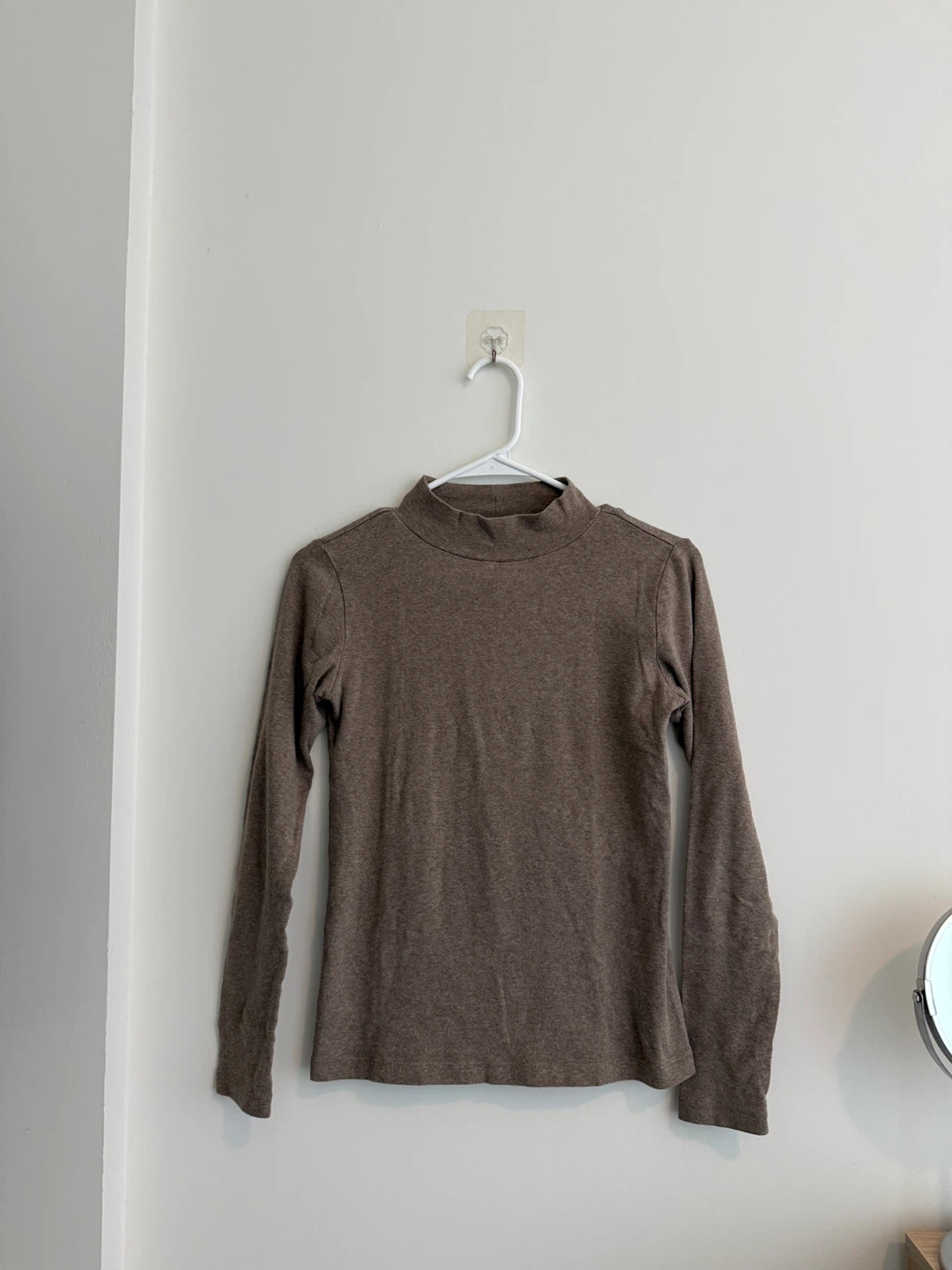 MUJI Mock Turtle Neck Long Sleeve Top - Brown size XSmall