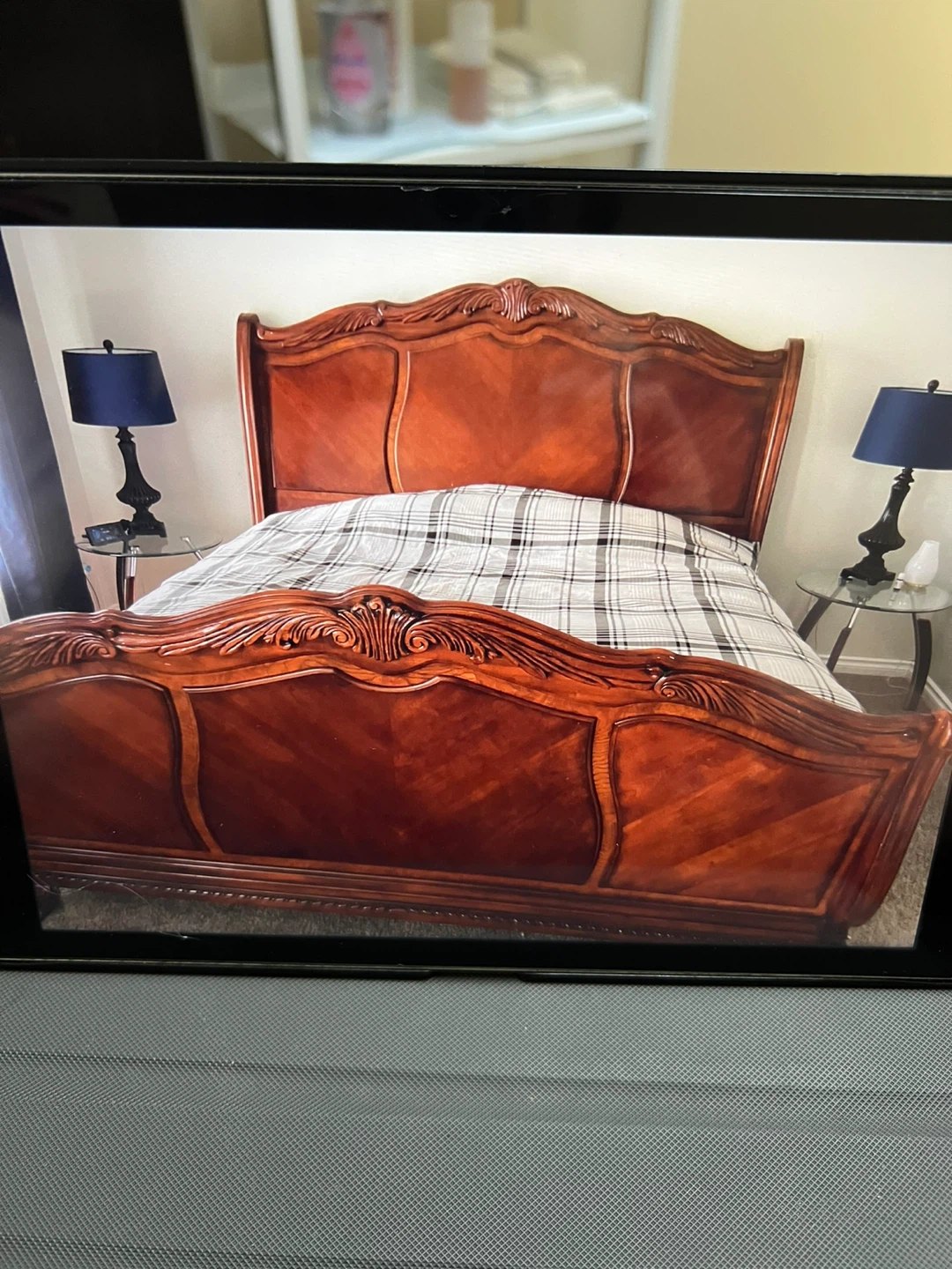 Wooden Bed Frame - Cherry Finish