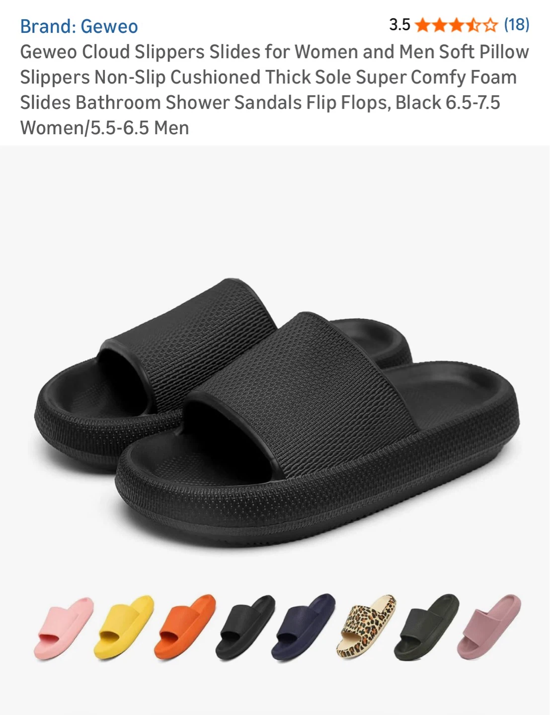 Unisex Black Slides