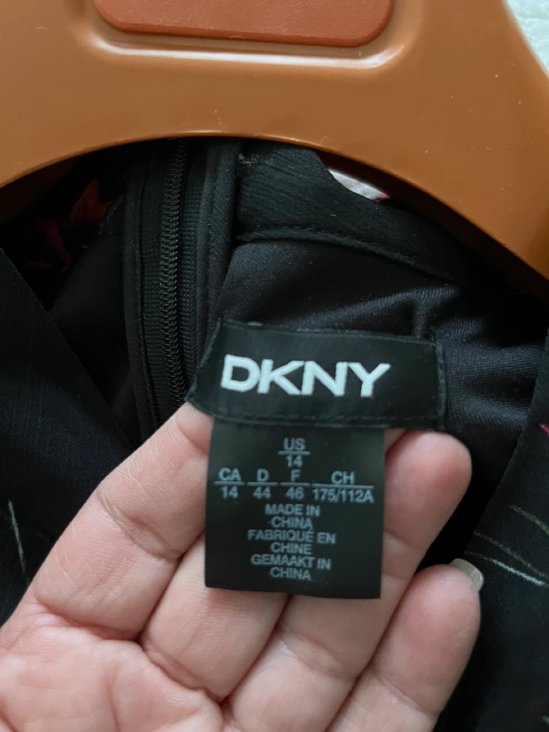 DKNY Black Chiffon Floral Pleated Dress Size 14 - photo 2