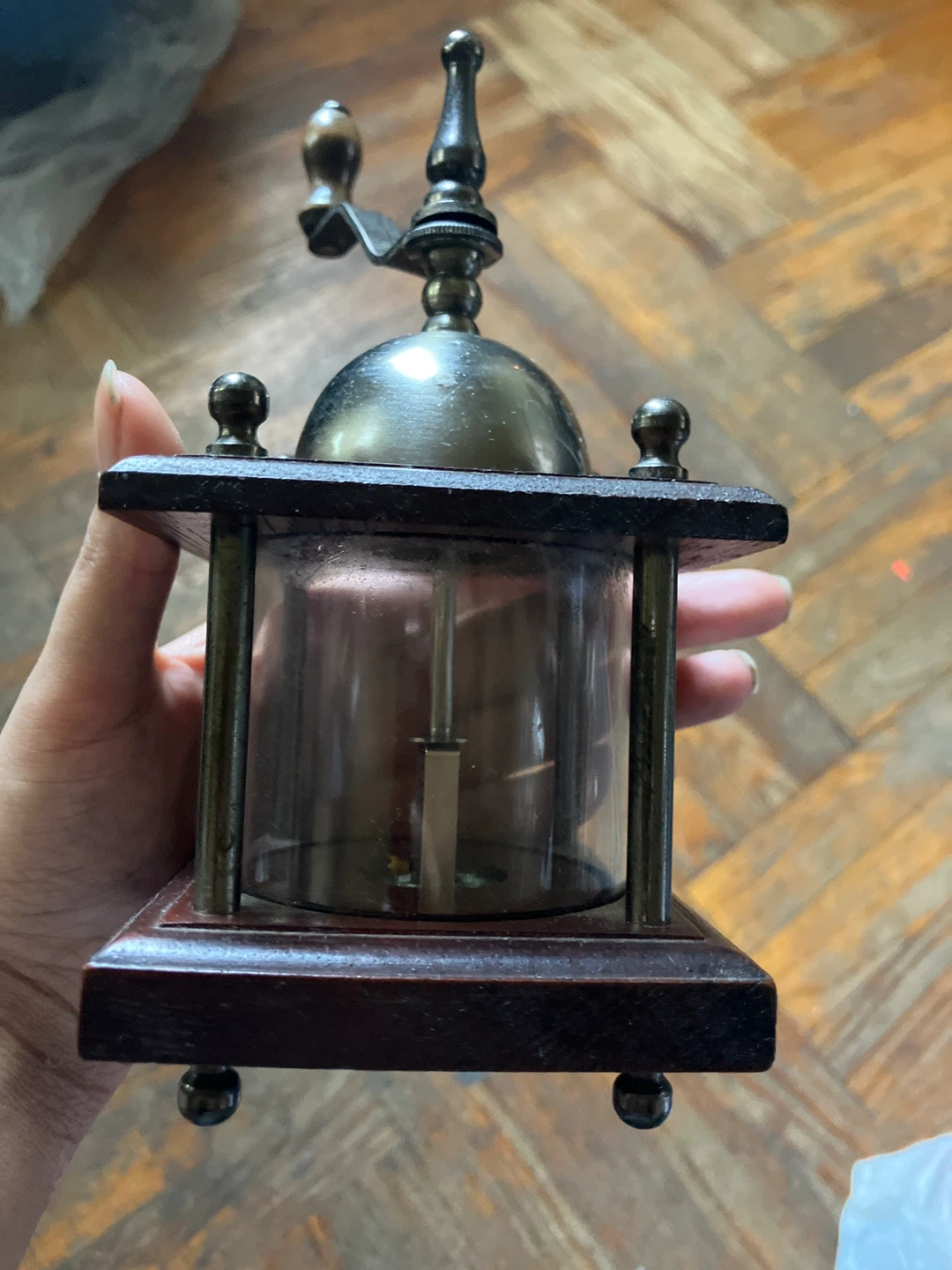 Vintage Wooden Hand Crank Grinder