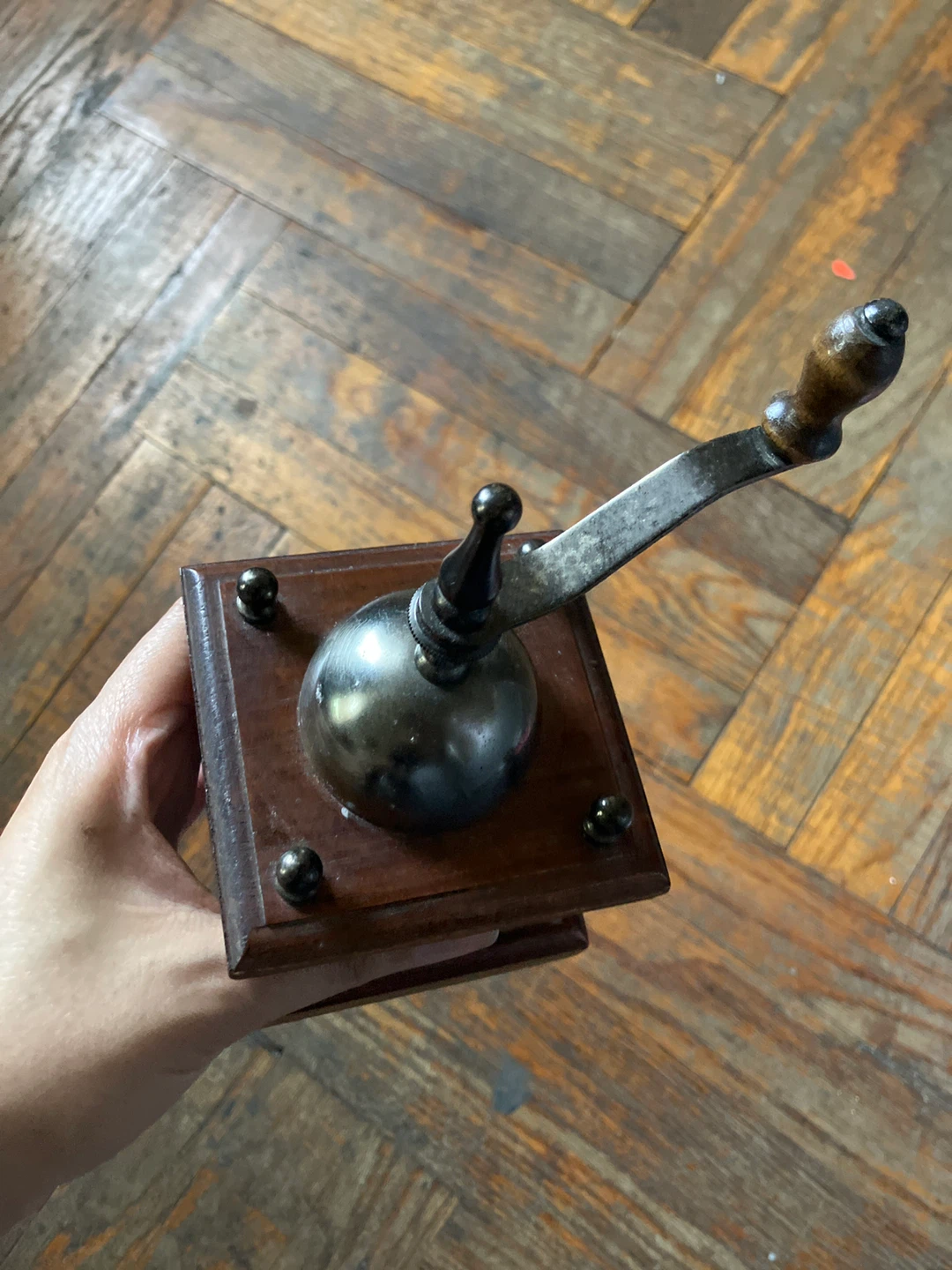 Vintage Wooden Hand Crank Grinder - photo 3