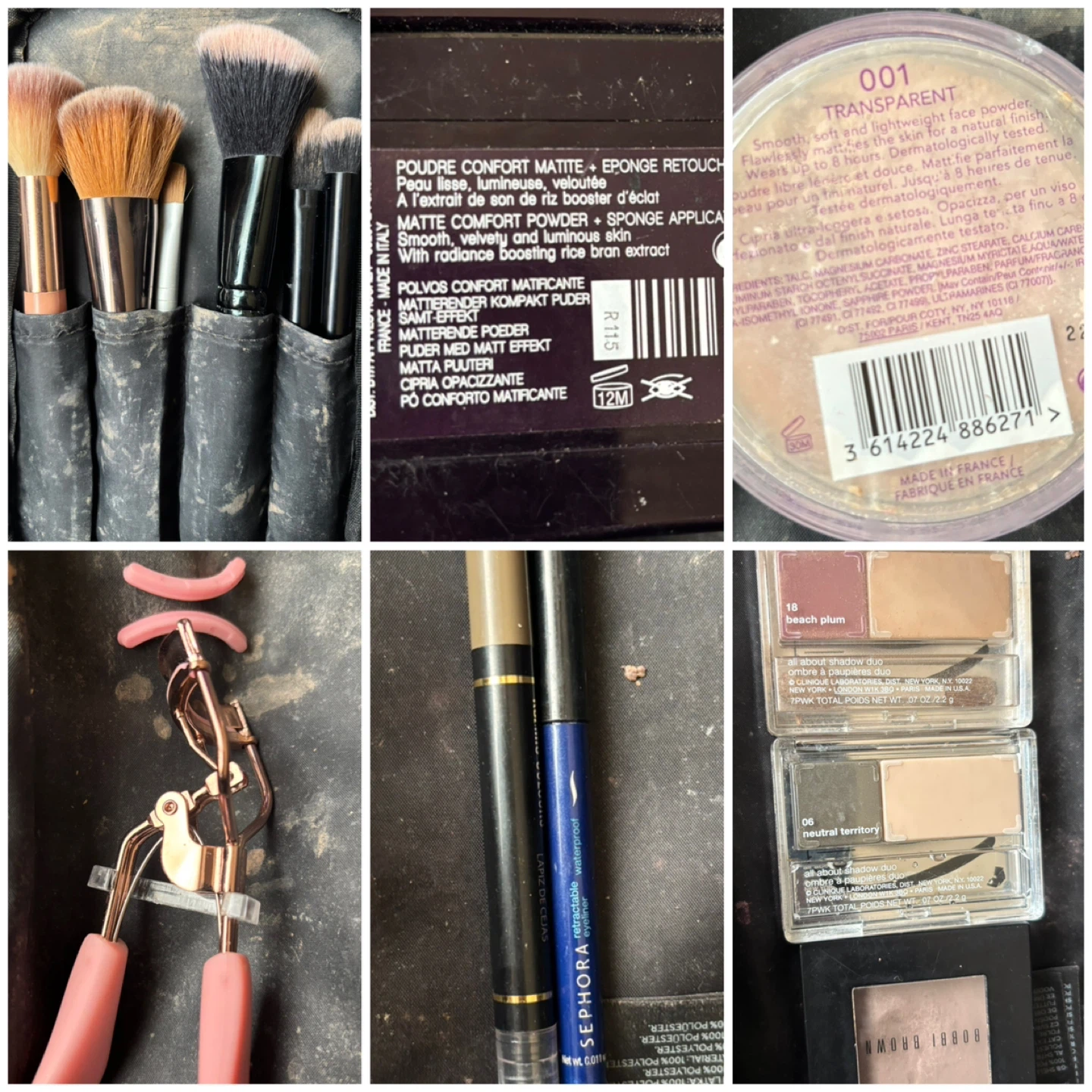 (Makeup Bundle) Brushes/Powders/Curler/Liners/Eyeshadows