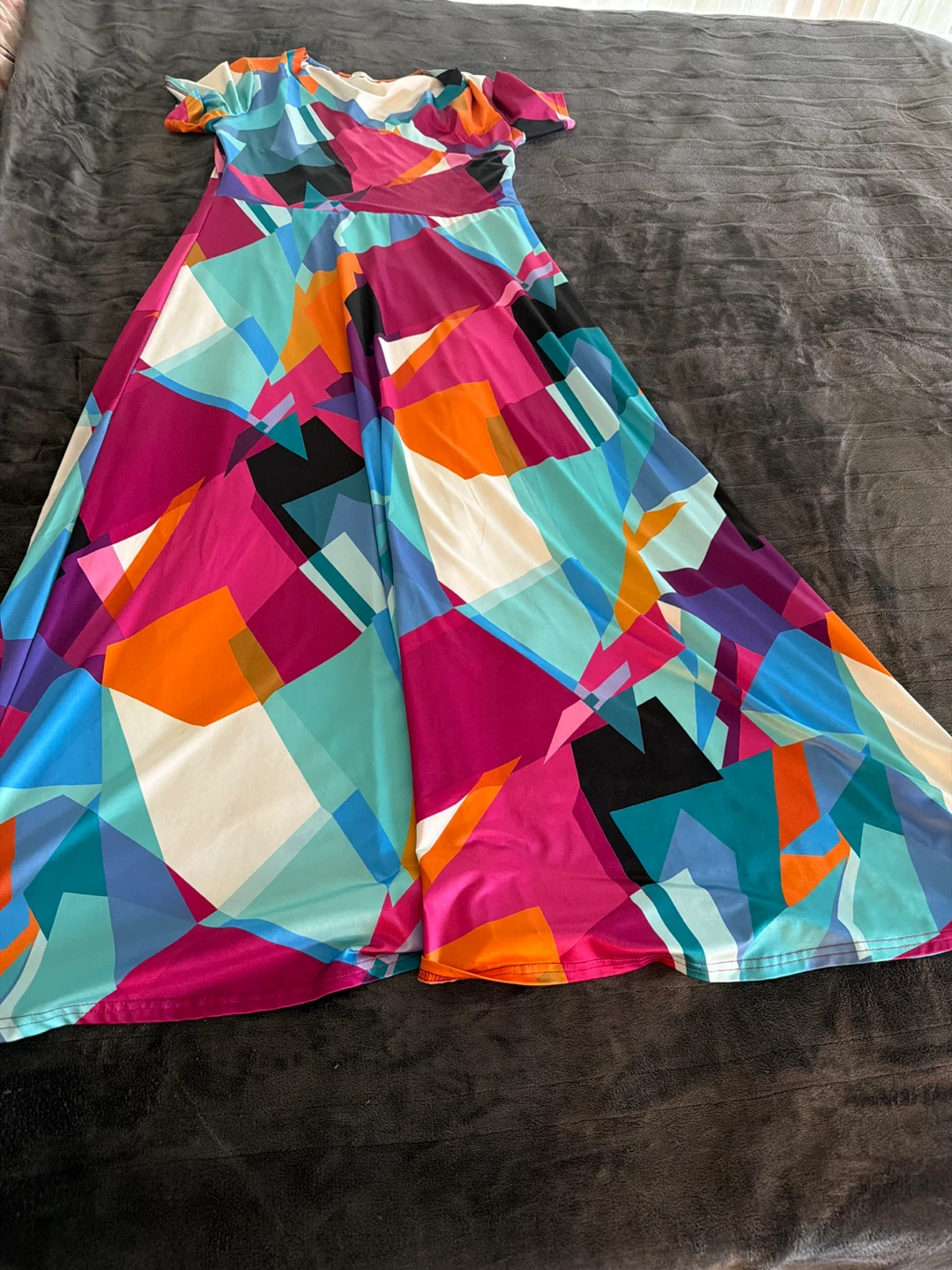 Maxi Dress Abstract Geometric Print