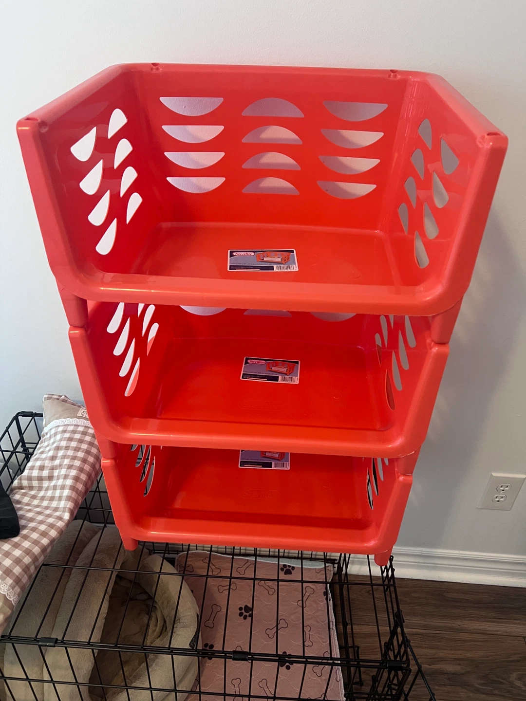 Sterilite 3-Tier Stacking Baskets - Orange Mango
