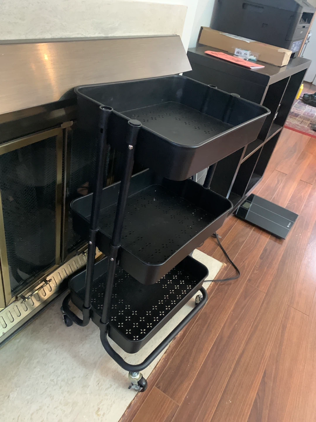 3-Tier Rolling Cart - Black
