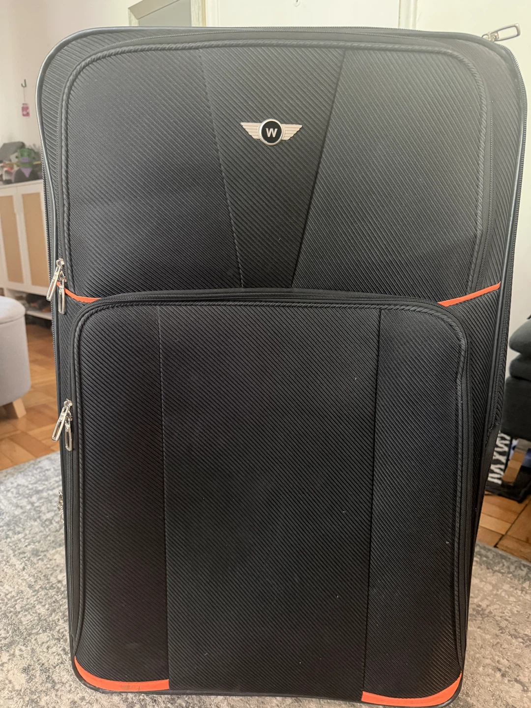 Large Black Wheeled Suitcase