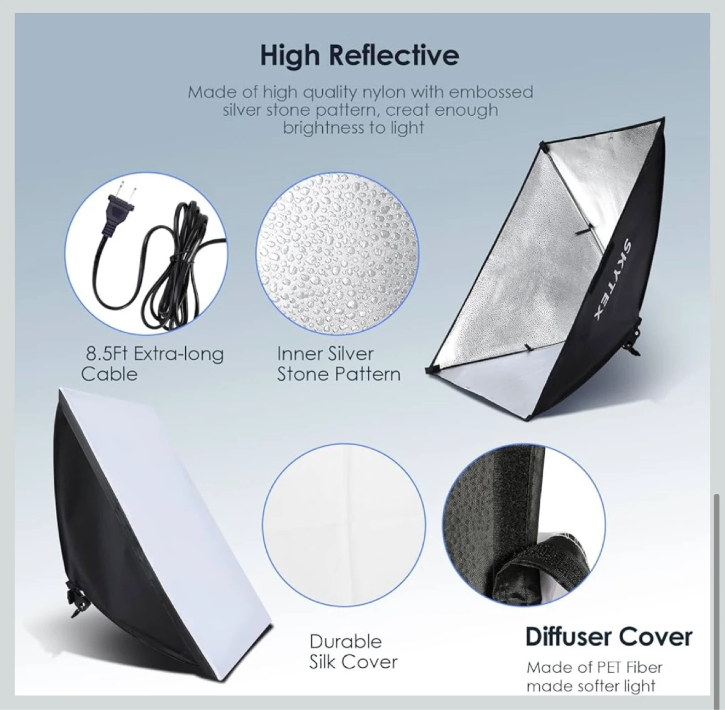 Skytex 85W LED Photography Lighting Kit with Softbox and Stand - photo 5